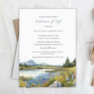 Funeral Invitation Digital Template, Memorial Service Invitation