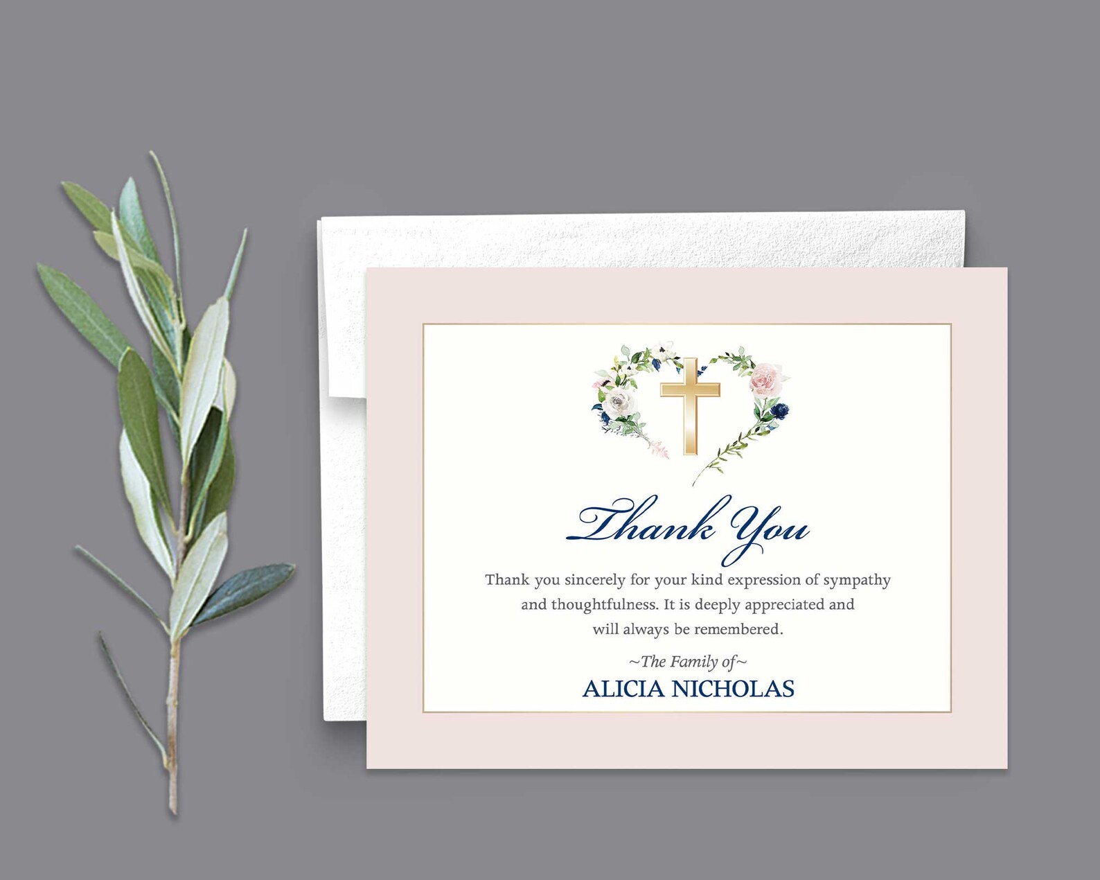 Catholic Funeral Thank You Card Template Sympathy Condolence Etsy