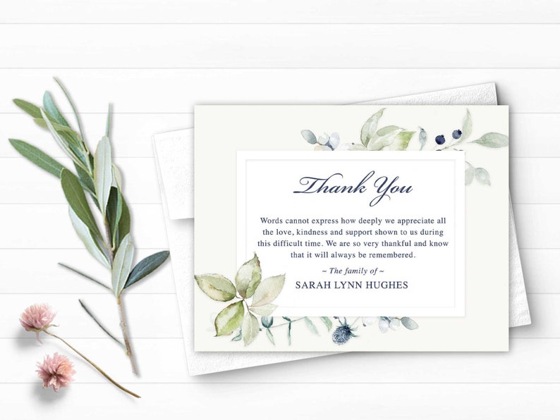 Funeral Thank You Celebration of Life Funeral Thank You Card - Etsy
