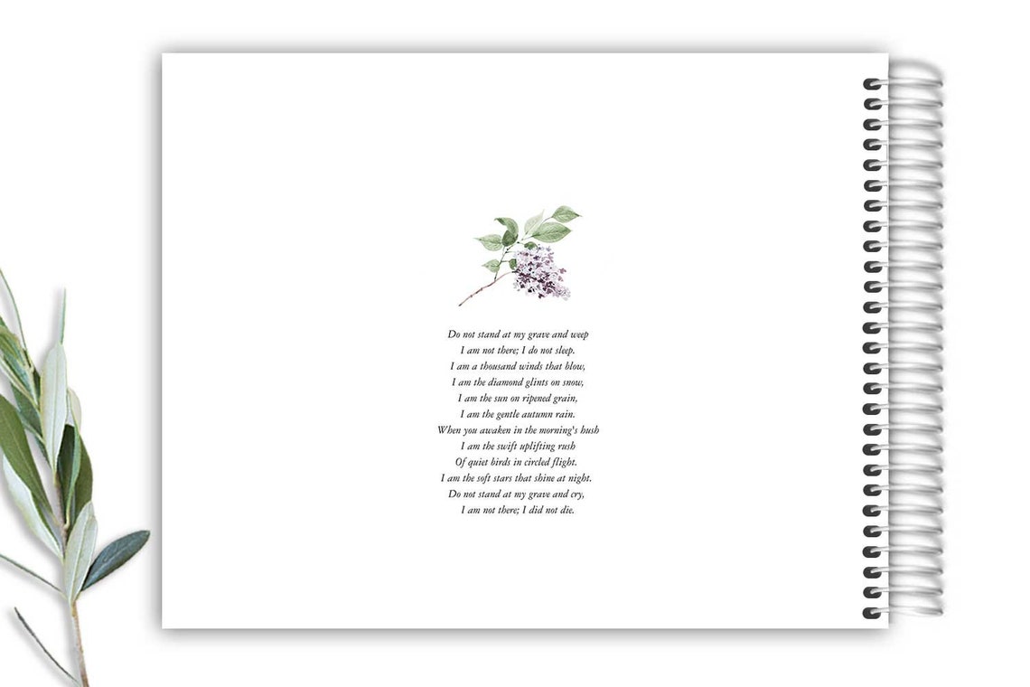 Funeral Guest Book A Life Remembered Memorial Service Guest Etsy