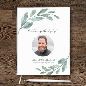 Custom Funeral Guest Books, Memorial Service Signature Book, Celebration of Life Funeral Guest Books  Gift for Bereaved Memorial Book Custom