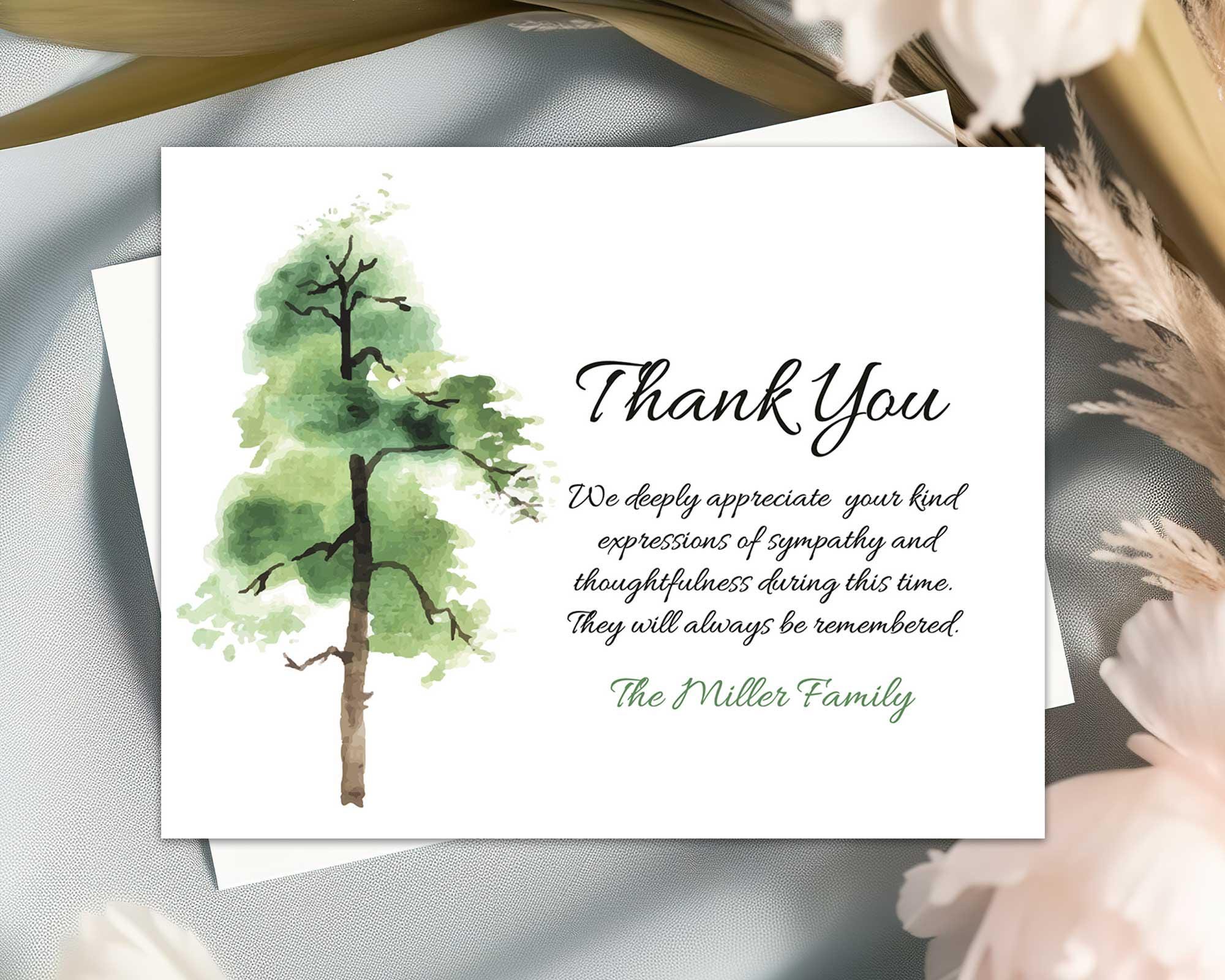 Sympathy Acknowledgement Cards, Funeral Thank You and Bereavement Notes ...