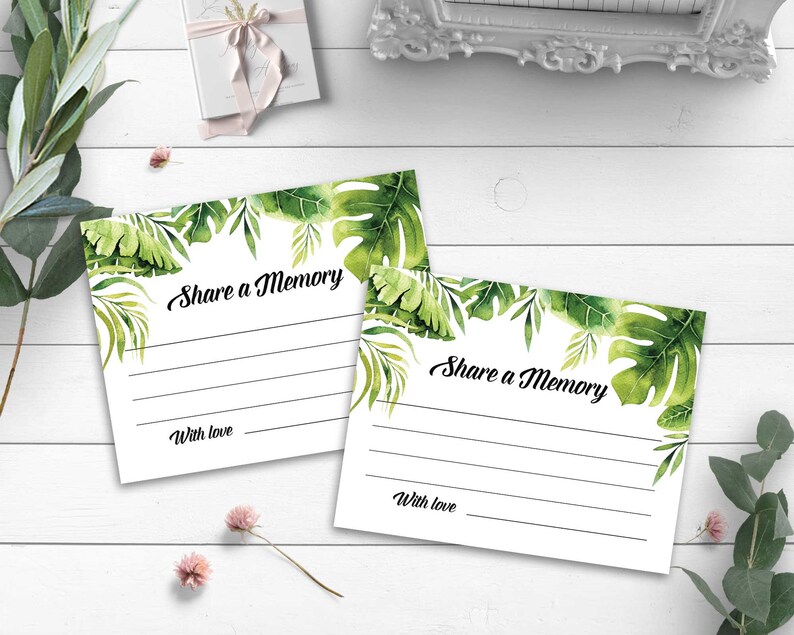 Share a Memory Card Printable Share a Memory or Words of Love - Etsy