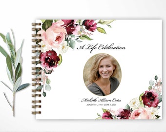 Funeral Guest Book, A Life Remembered Memorial service Guest Book, Celebration of Life Keepsake Bereaved, Sign In 11 x 8.5 Spiral Registry