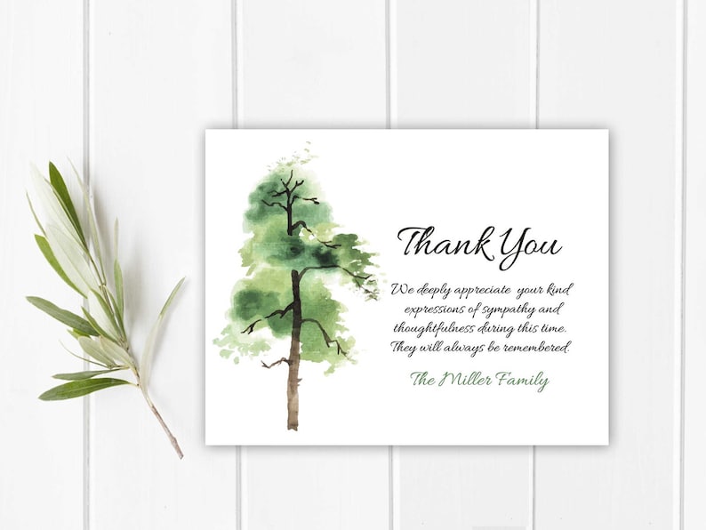 Sympathy Acknowledgement Cards, Funeral Thank You and Bereavement Notes