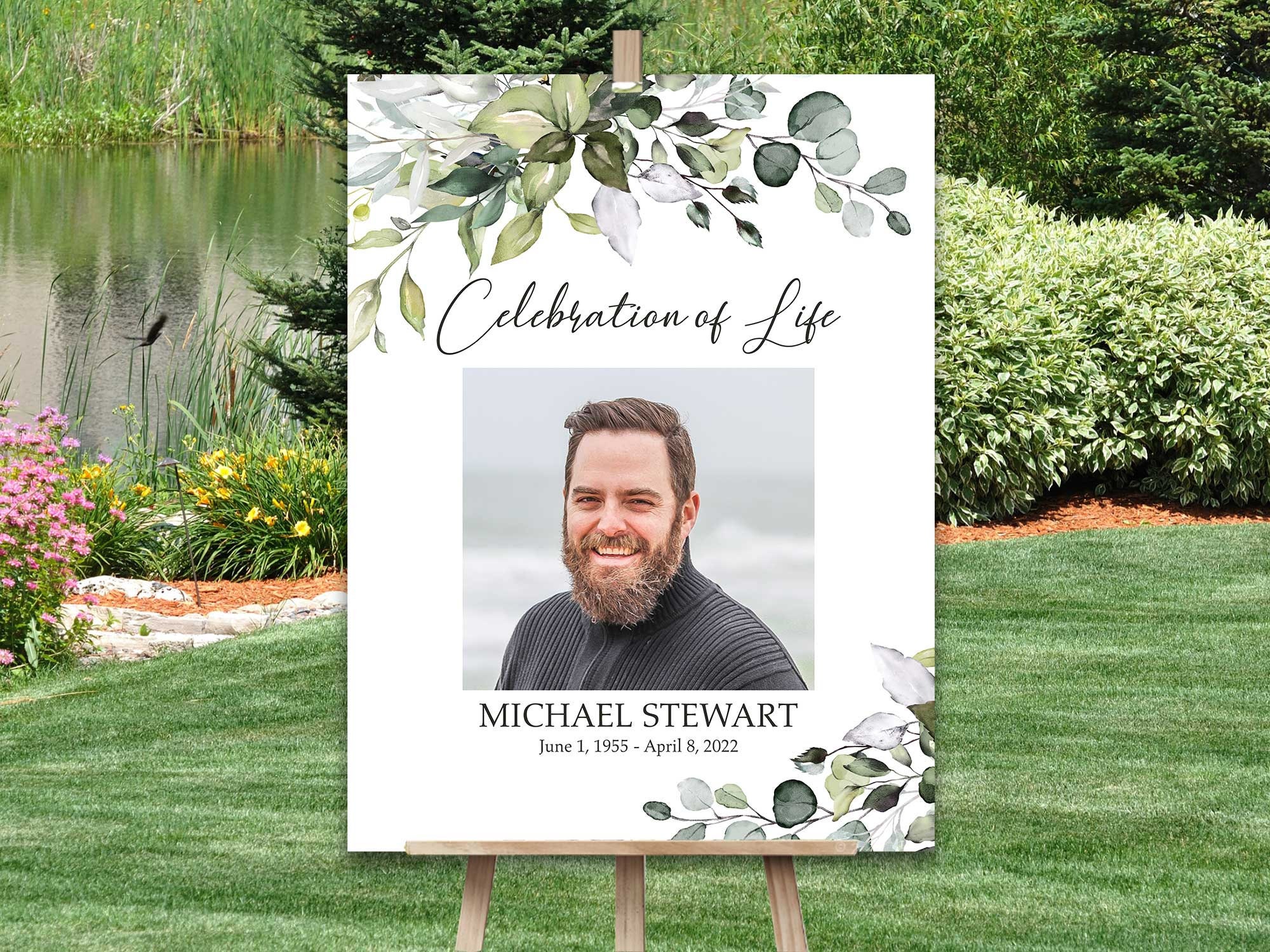 Personalized In Loving Memory Funeral Sign With Photo - Custom Celebration  Of Life Sign - Celebration Of Life Decorations 