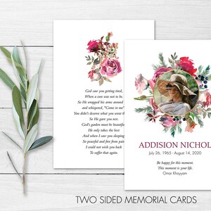 Funeral Card Printable Mass Card With Photo Custom Design Template ...