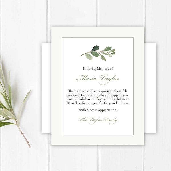 After Funeral Thank You Cards Etsy