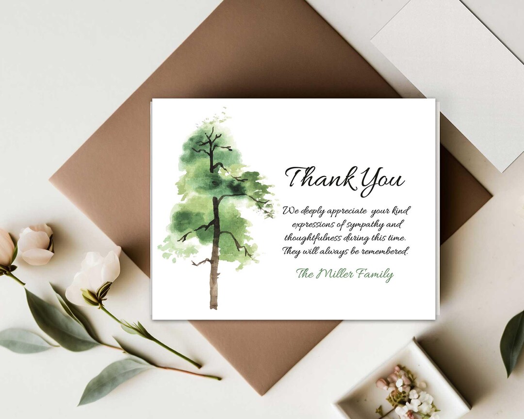 Sympathy Acknowledgement Cards, Funeral Thank You and Bereavement Notes ...