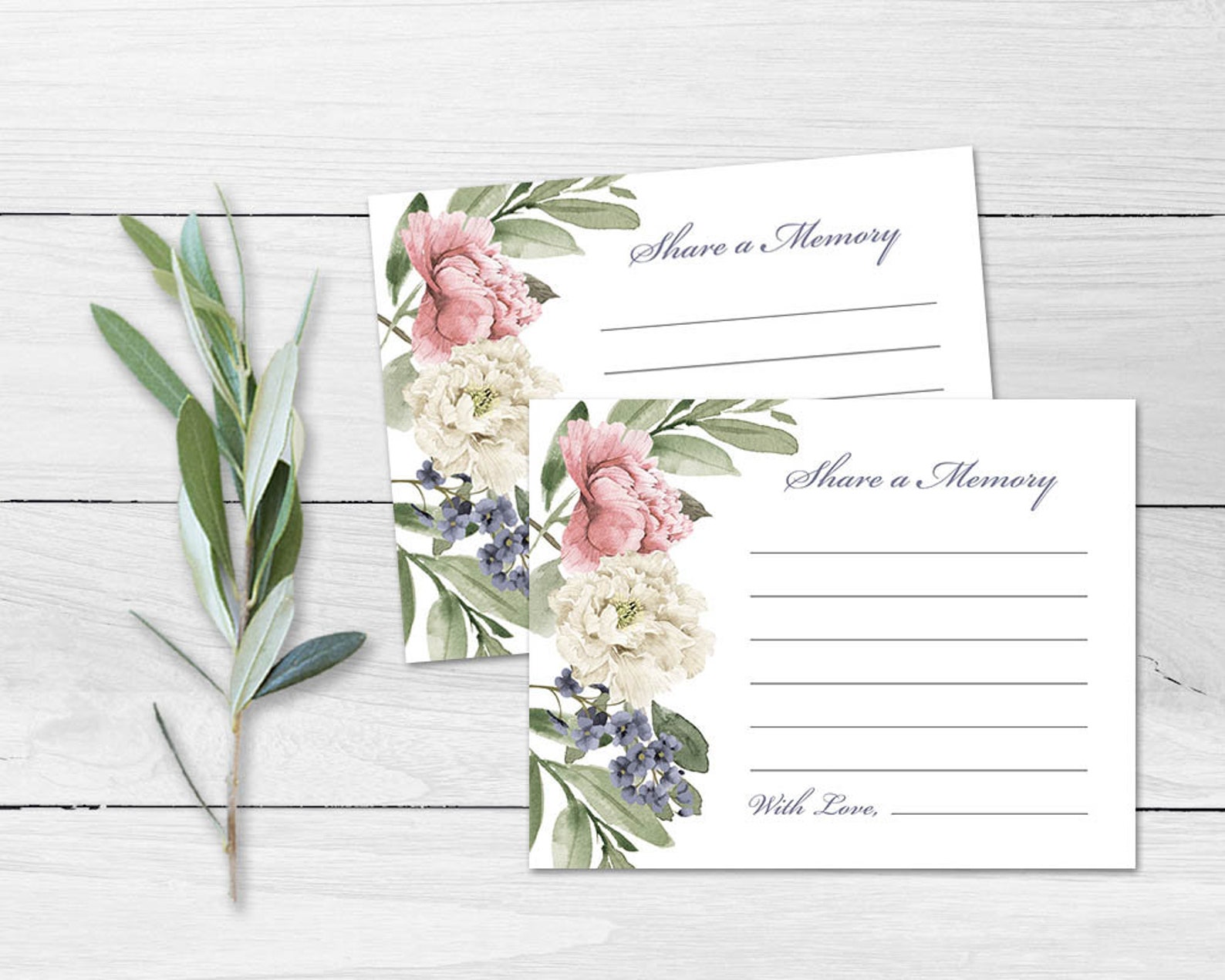 share a memory note card template