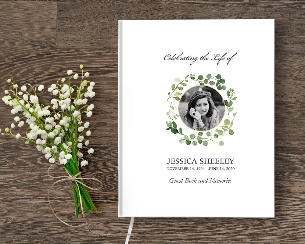 Funeral Guest Book For Memorial Service Custom Photo Album