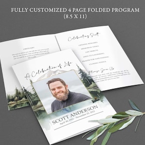 Fishing Themed Funeral Program Template - Order of Service | Memorial Programs | Memorial Service | Fisherman&#39;s | Celebration of Life Ideas
