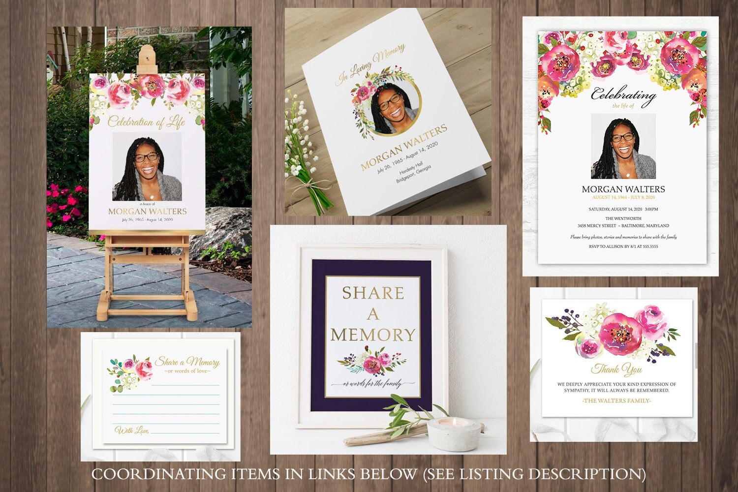 Funeral Welcome Sign Gold Floral Poster Memorial Service | Etsy