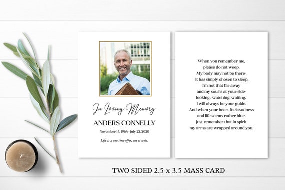Memorial Card Printing - Printing Services For Funeral Programs