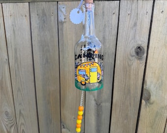 Camping - Campana de viento hecha con botellas de vino
