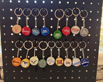 Beer Bottle Cap Keychains