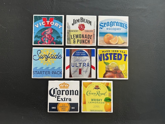 Ceramic Tile Beer and Drink Logo Coasters - Etsy
