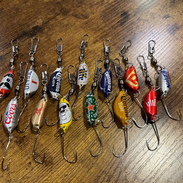 Bottle Cap Fishing Lures with BBs for weights / Stocking Stuffer