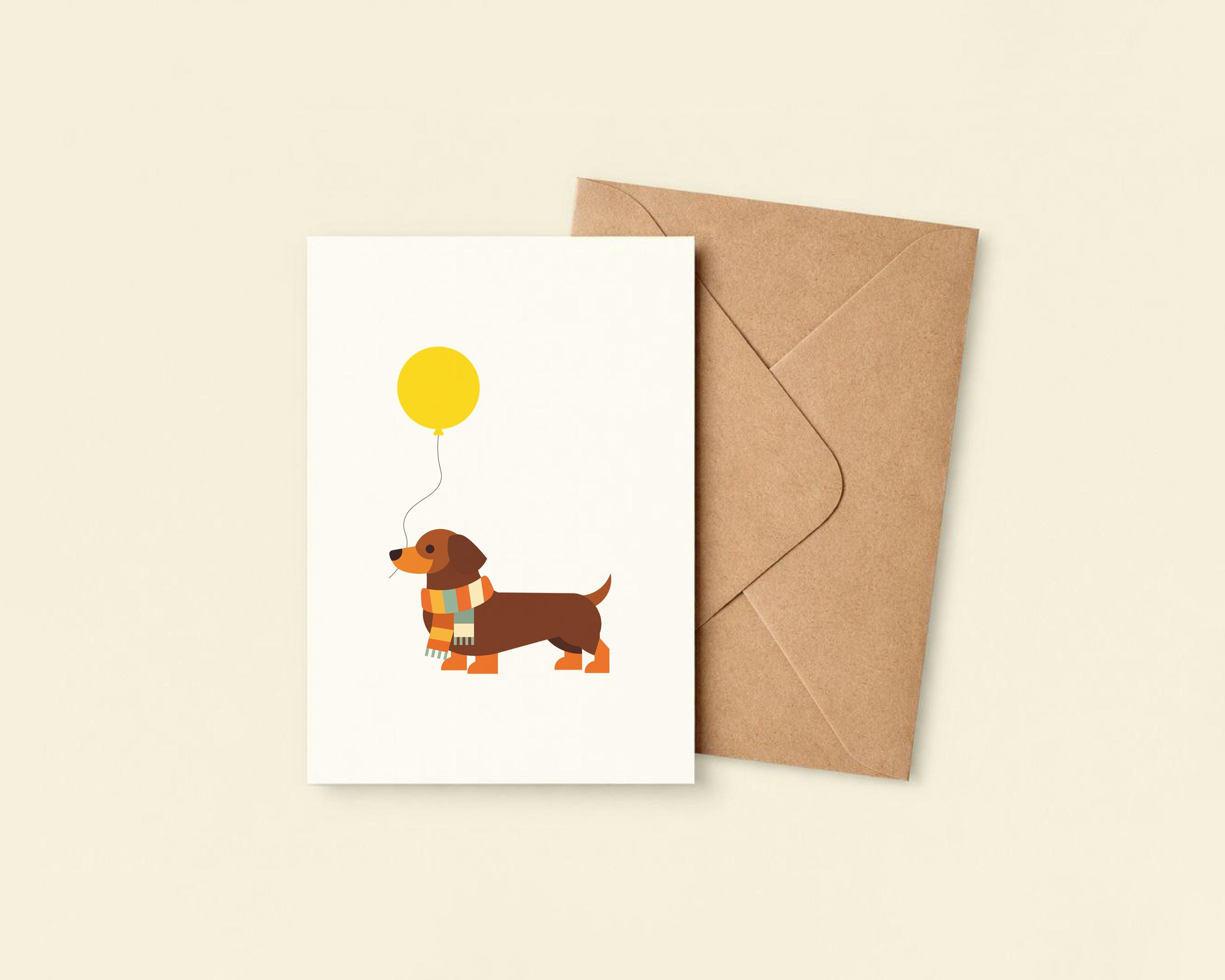 Dachshund Birthday Card | Cute Sausage Dog Card | Funny Birthday Card for Dog Lovers by KOLOSwishcards