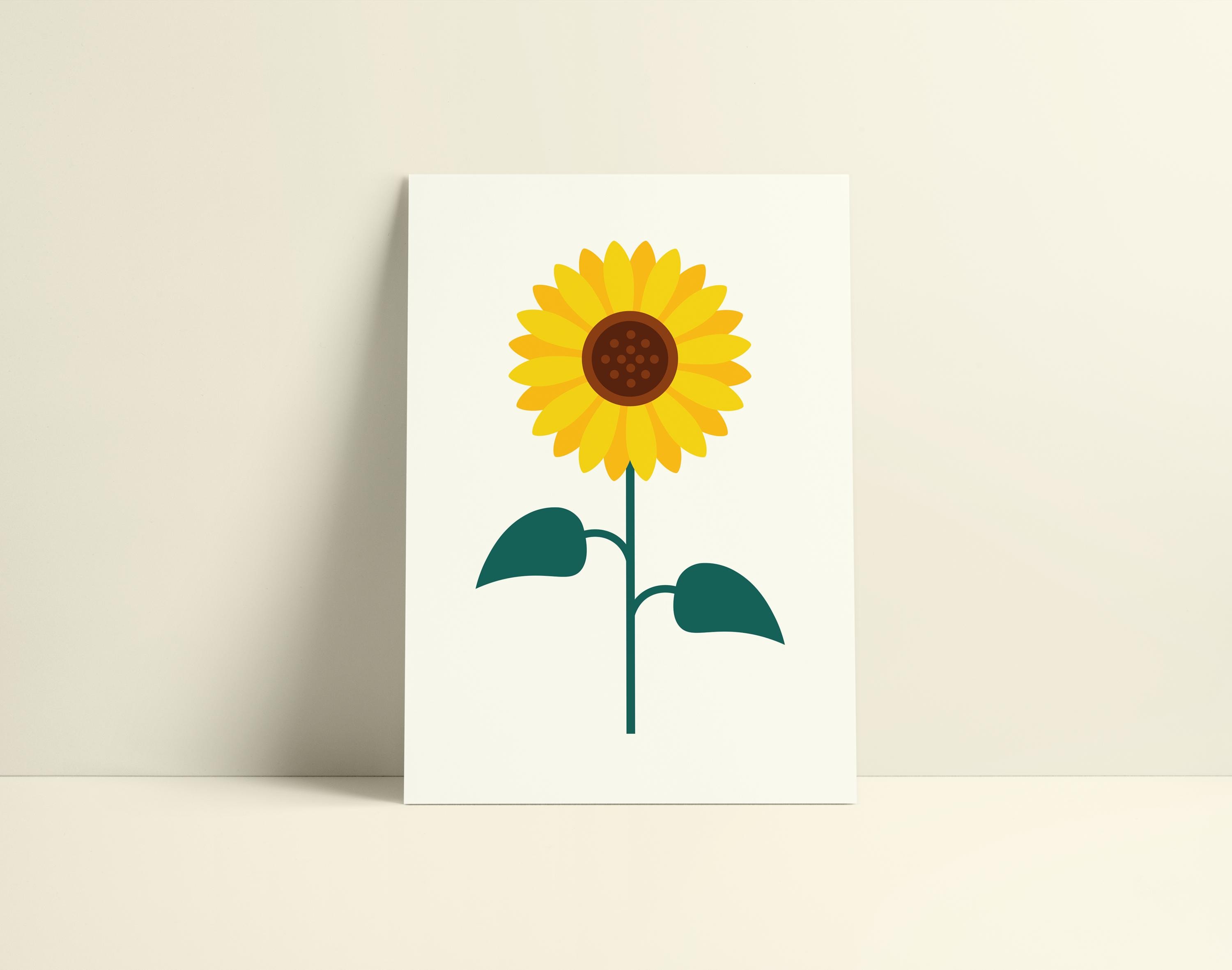 Sunflower Greeting Card | Wildflower Card | Minimalist Floral Card for Thank You, Get Well Soon, Birthday or Mother's Day by KOLOSwishcards