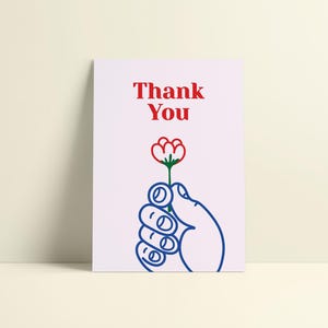 Thank You Wishcard | Bedankkaart | Minimalistische & Geïllustreerde wenskaart (A6) | Dankje Wel | Waarderingskaart | Bedankt Voor Alles