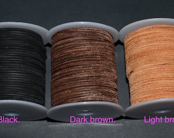 Cordón de cuero de ante de 2,0 mm, cordón de cuero de alta calidad, joyería, cordón de cuero, cordón de cuero de ante de sentido antiguo, ante marrón negro