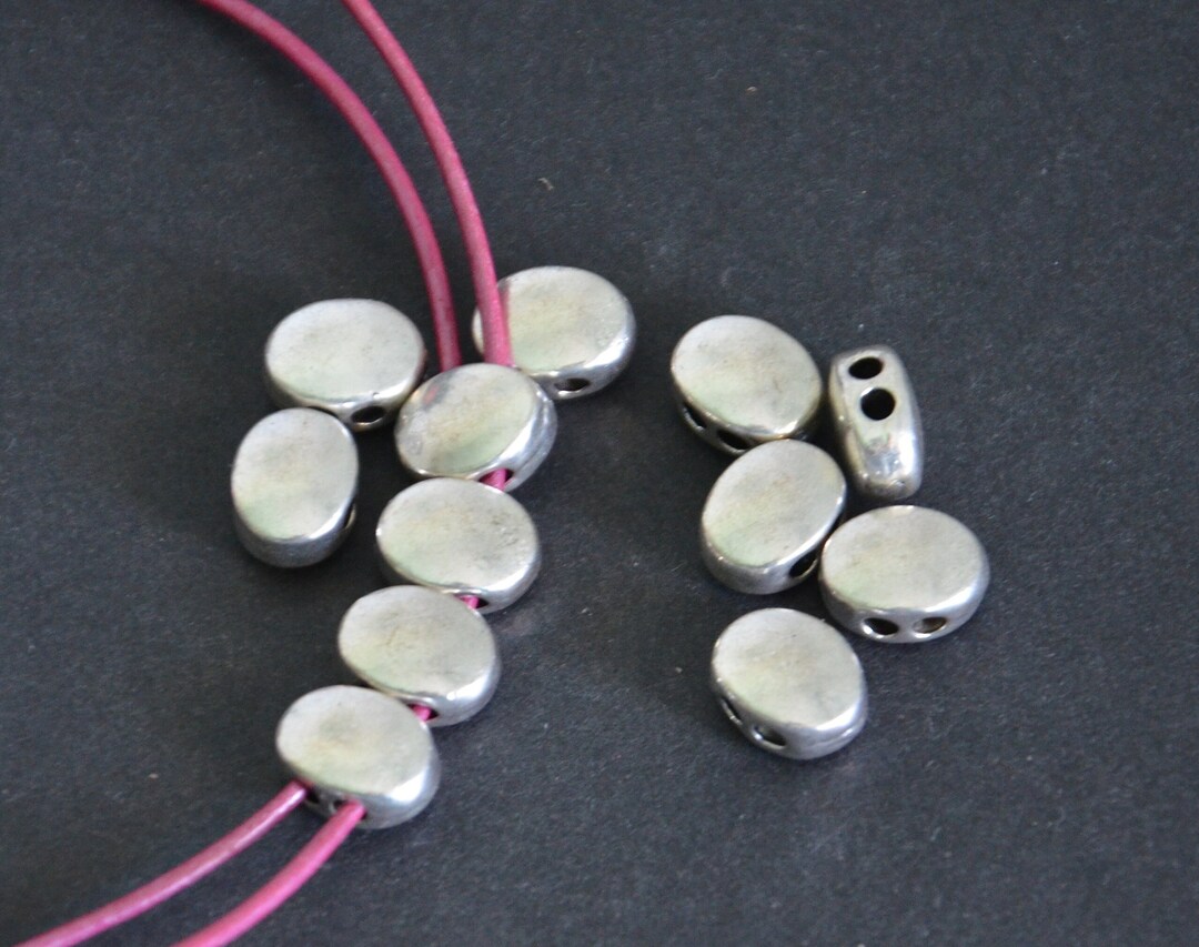 A Set of 30g Oval Alloy Beadsdouble Hole Beadstwo Holes Flat Etsy UK