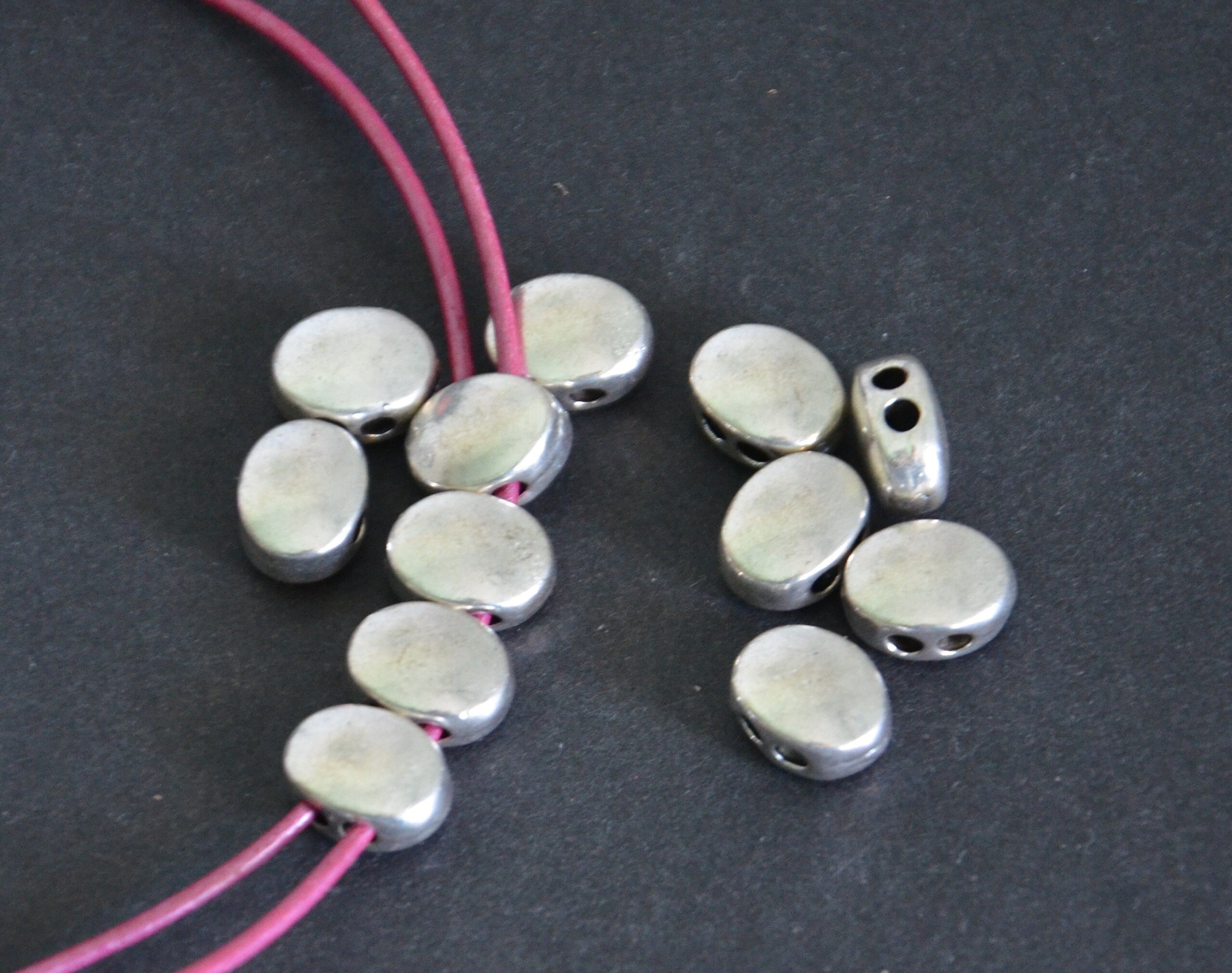 A Set of 30g Oval Alloy Beadsdouble Hole Beadstwo Holes Flat Etsy UK
