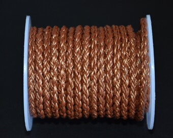 直径4mm 1.0mm×8本 銀金銅編み革紐 - 高品質革紐 - 革糸 - ジュエリー作り用革紐