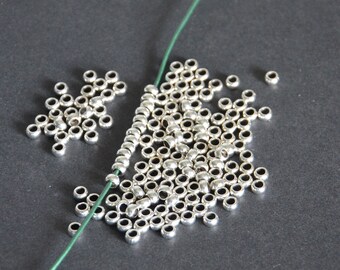 a set of 30g flat space beads-2.8mm hole alloy beads-vintage alloy beads-antique silver tone beads-flat round space beads