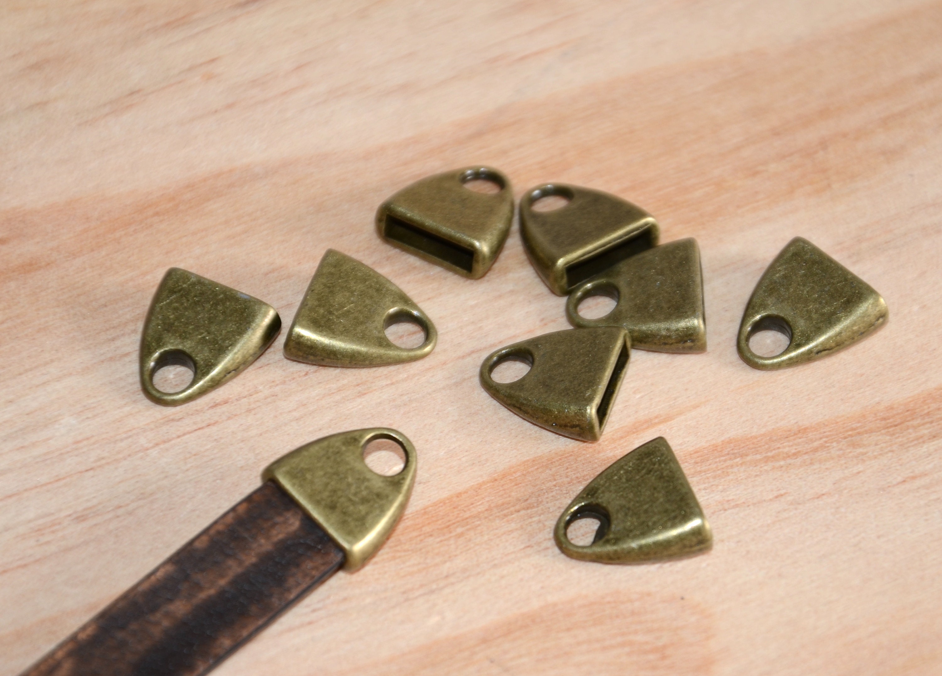 A Set of 20g Bronze Cord End Capsantique Bronze 10mm Flat Etsy India