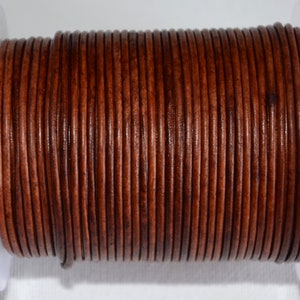 5 mts of 2.0mm distress brown leather cord-high quality leather cord-leather thread-jewelry making leather cord-antique sence leather