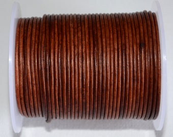 5 mts of 2.0mm distress brown leather cord-high quality leather cord-leather thread-jewelry making leather cord-antique sence leather