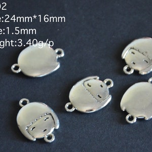 ein Satz von 20g Doppellöcher Connector-Mädchen Gesicht Stecker-Mädchen Form letaher Schnur Stecker jewerly machen Material, Armband-Stecker