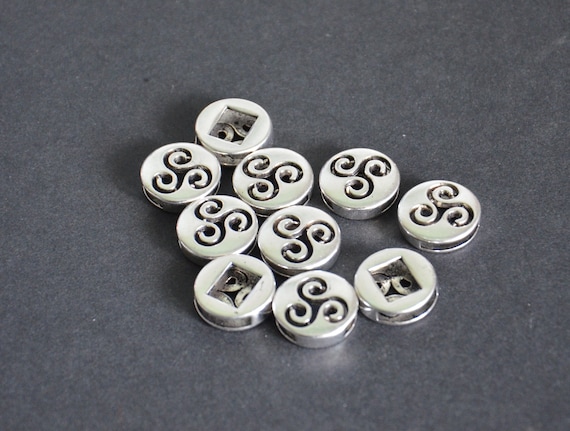 flat metal beads