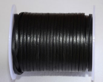 3mm*2.0mm flat dye matt black leather cord-high quality leather cord-leather thread-jewelry making leather cord-flat strong leather cord