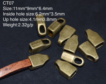 un conjunto de piezas terminales de bronce de 20 g-tapas de extremo de rectángulo de bronce antiguo-hallazgos de joyería de bricolaje-cierre de pulsera-tapas de extremo de cordón de rectángulo