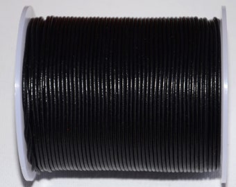 5 mts of 1.5mm thick black leather cord-good quality leather cord-leather thread-jewelry making leather cord-black round leather cord