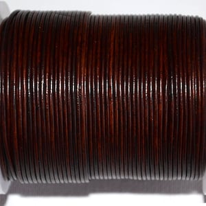 5 mts of 1.5mm dye brown leather cord-high quality leather cord-leather thread-jewelry making leather cord-round leather cord