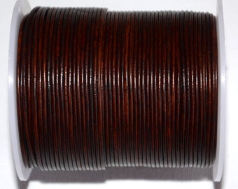 5 mts of 1.5mm dye brown leather cord-high quality leather cord-leather thread-jewelry making leather cord-round leather cord