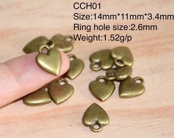 ein Satz von 20g geschnitzt brozne Herz Charms-kleines Herz Charms-antike Bronze Herz Charms-DIY Schmuck Anhänger Charms-Vintage Charms des Herzens
