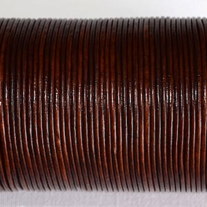 5 mts of 2.0mm dye brown leather cord-high quality leather cord-leather thread-jewelry making leather cord-round leather cord-strong color
