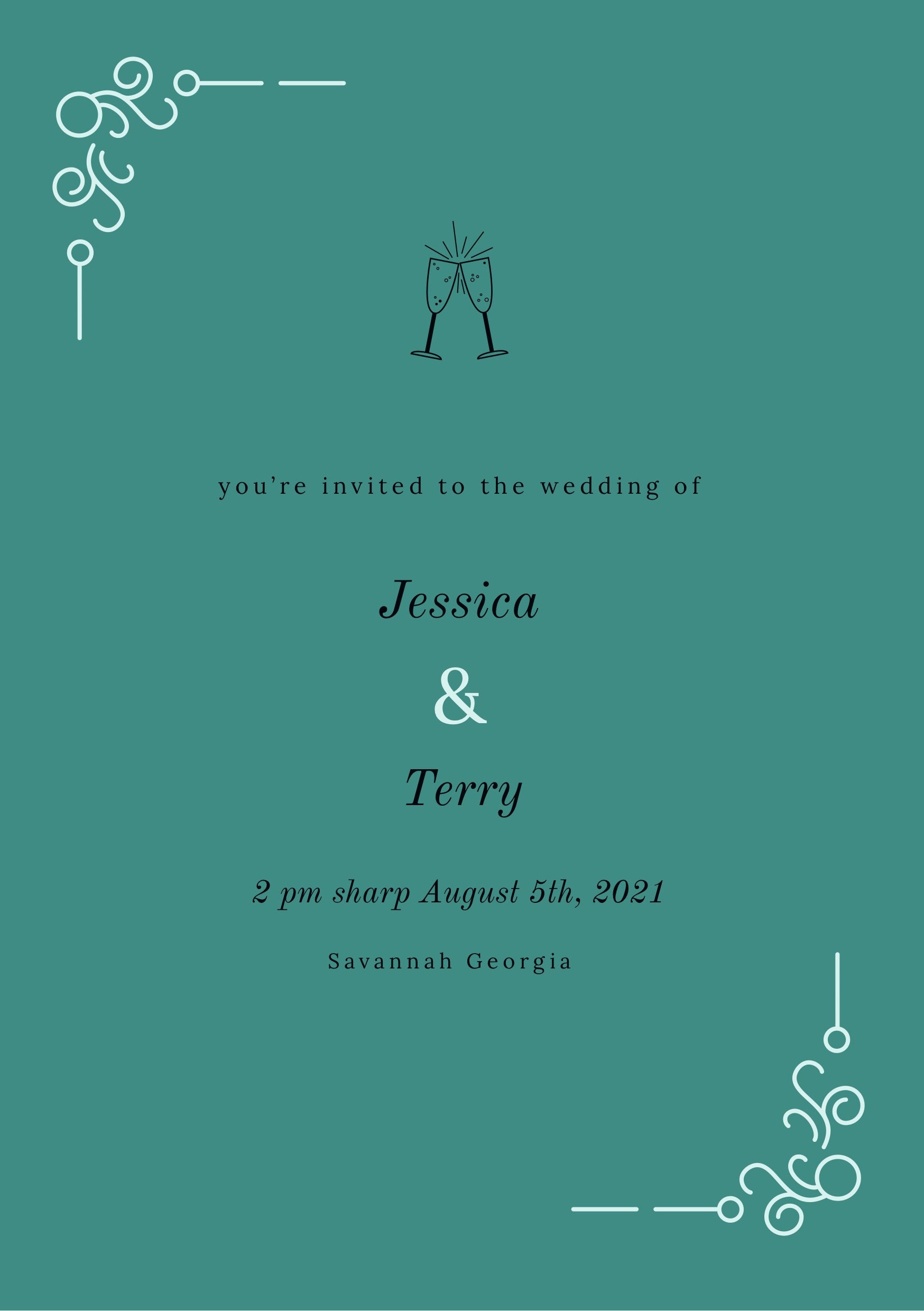 Digital Wedding Invitation Einvite Bride Groom Etsy