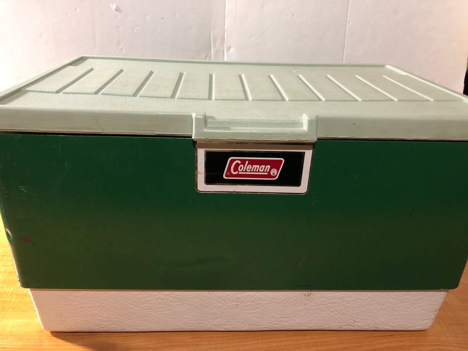 vintage green coleman cooler