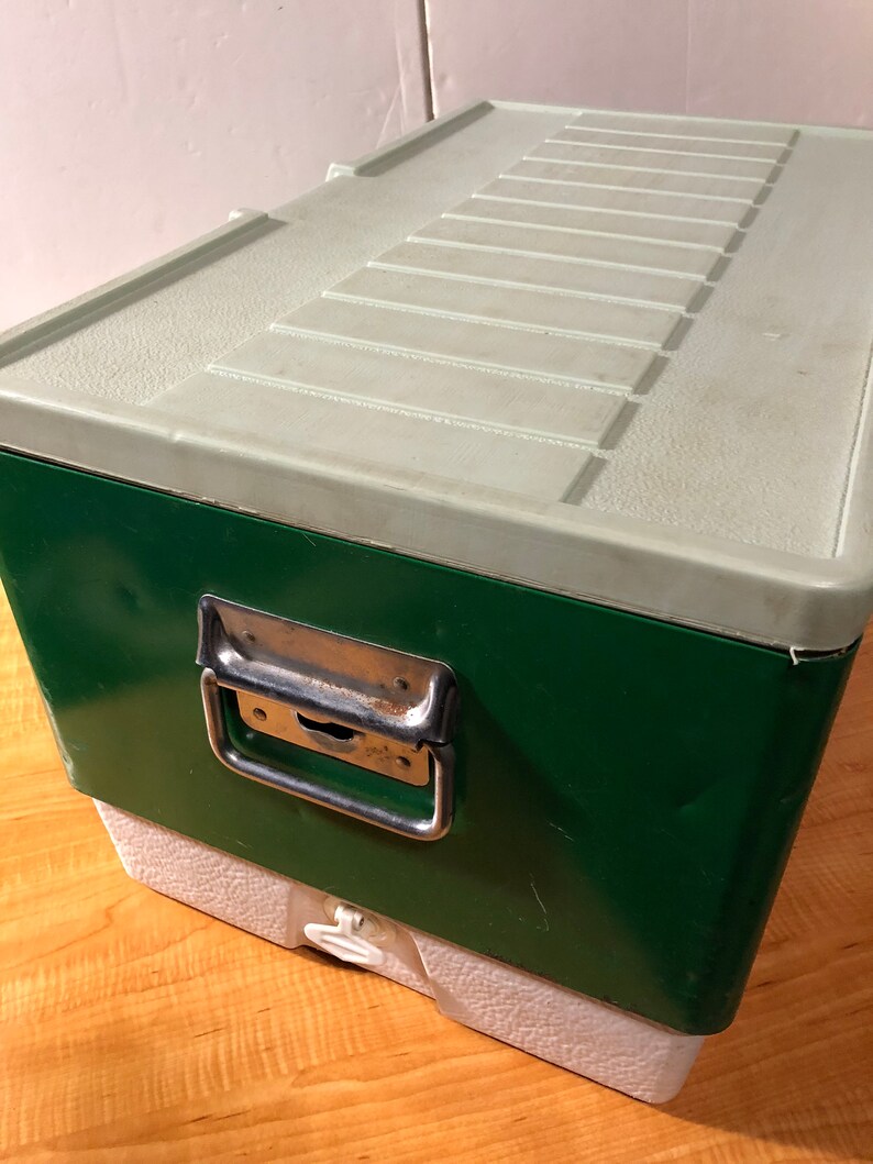 vintage green coleman cooler