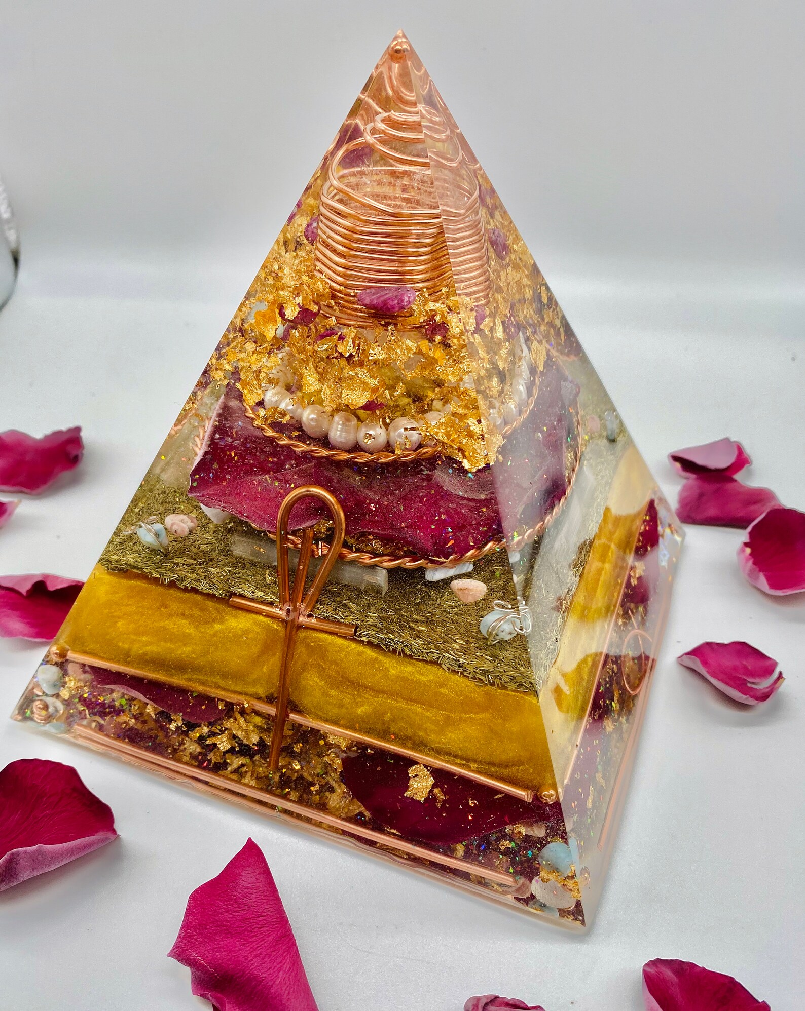 Large Orgonite Pyramids Mary Magdalene Orgonite Pyramid | Divine Feminine Energy Generator ...