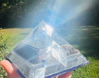 Orgonite Giza Light Pyramid Technology | Orgone Generator | EMF & 5G Protection | Infinity Mirror | Quartz Crystal | Spiritual Healing Tools