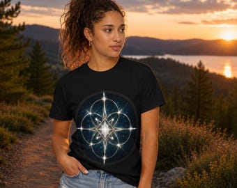 Guiding Star Crystal Tee | Sacred Geometry Shirt | Spiritual Shirt | Meditation Yoga Gift | Comfort Colors® 1717