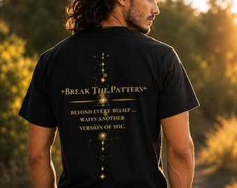 Break The Pattern Sacred Geometry Shirt | Gold Spiritual T-Shirt | Consciousness Graphic Tee | Unisex Garment-Dyed Shirt | Comfort Colors