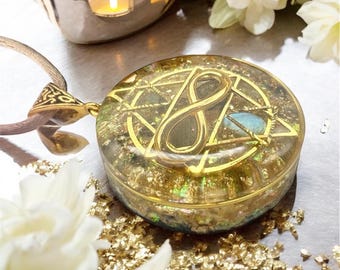 Psychic Protection Orgonite Pendant | EMF Protection | Sacred Geometry | Energy Sovereignty | Spiritual Defense Shield | Light Warrior Tool